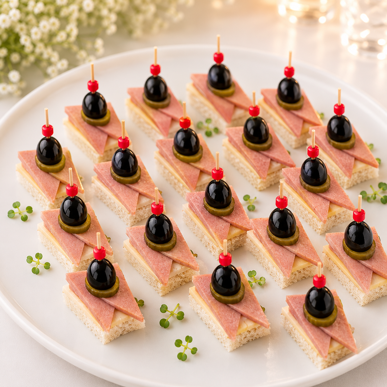 Канапе с телячьим языком и хреном