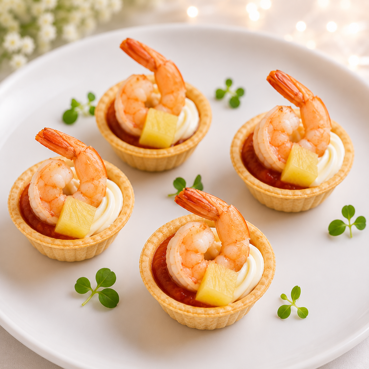 Креветочный коктейль с ананасом