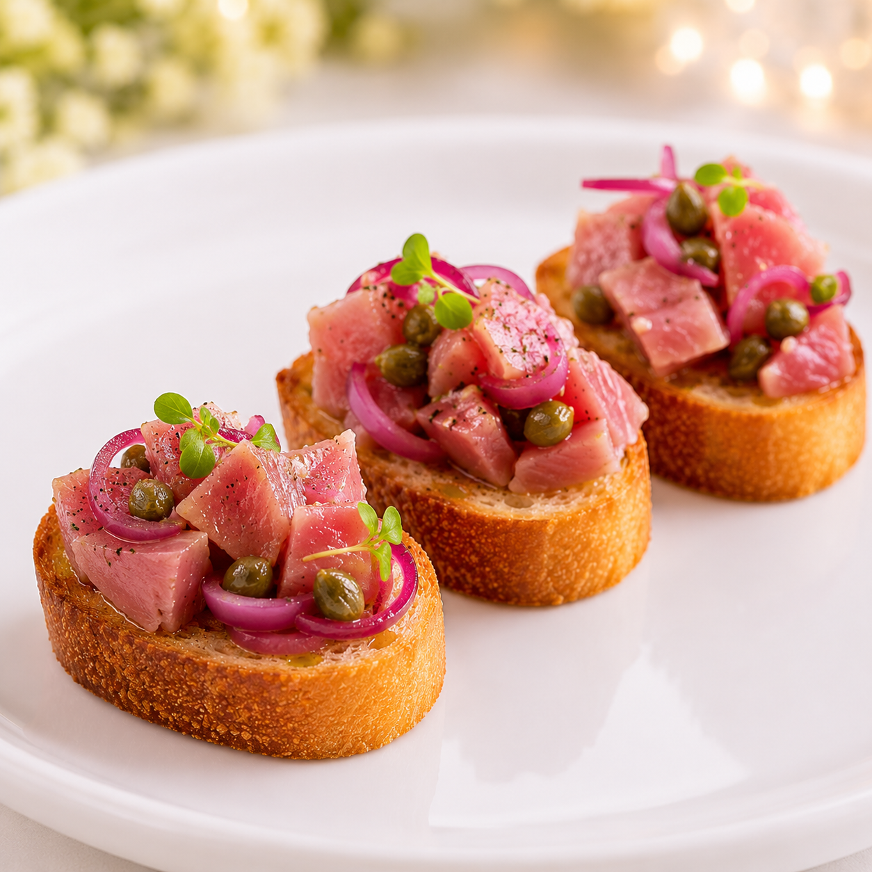 С тунцом и красным луком
