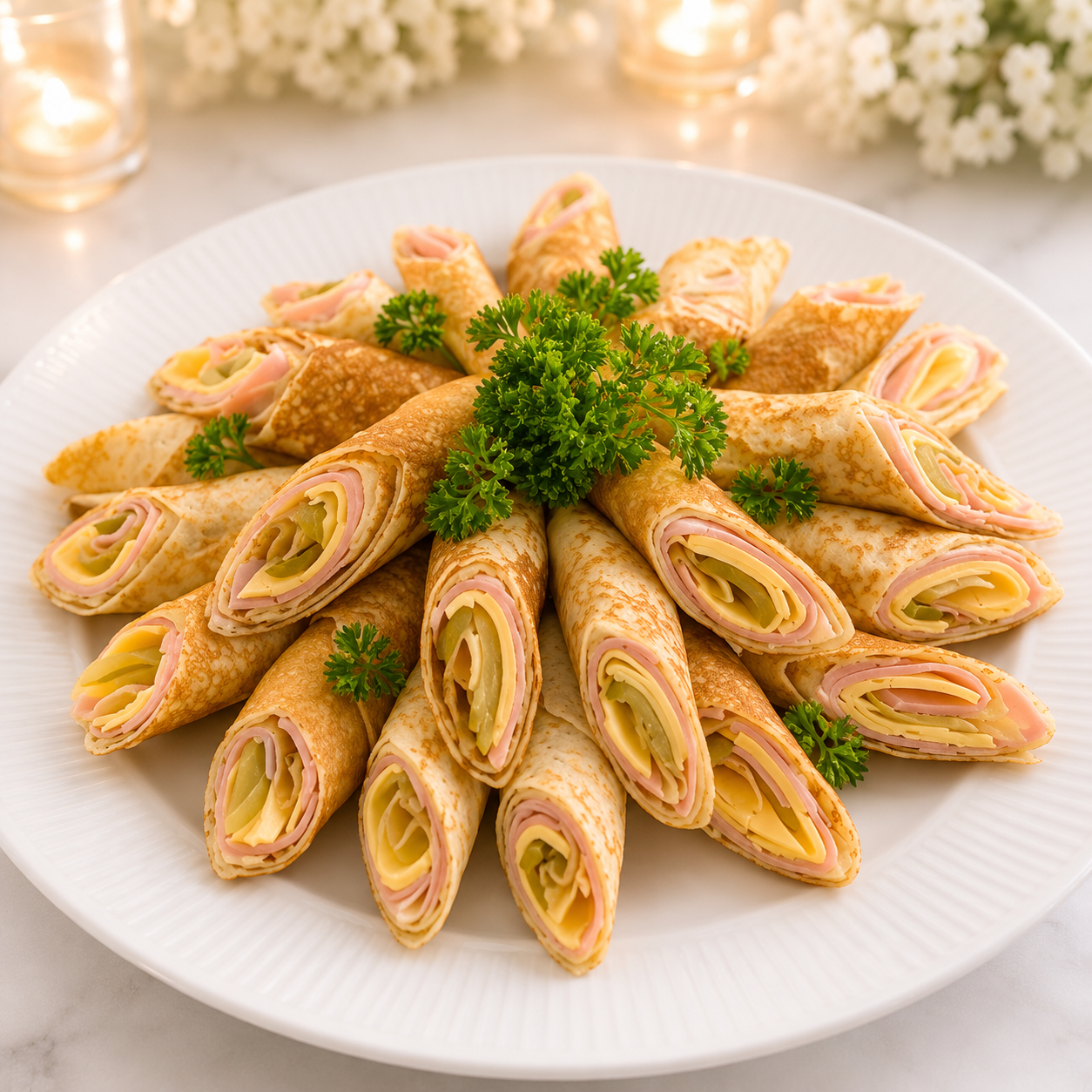 Блинчики с ветчиной и сыром