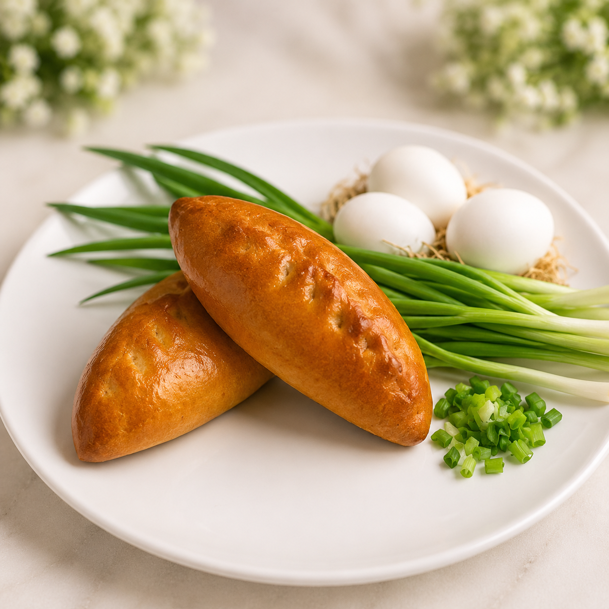 Пирожки с яйцом и луком
